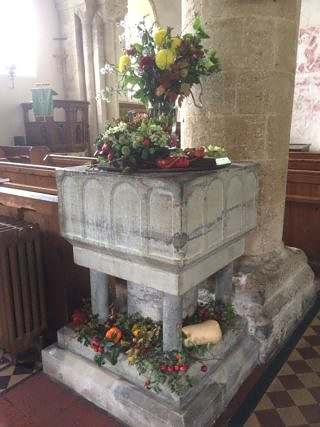 The font at Harvest Festival